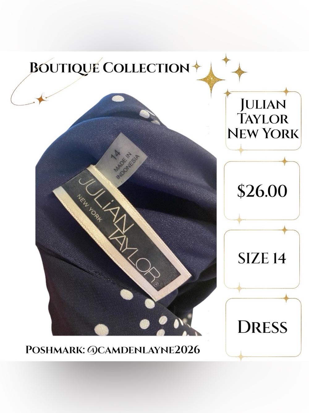 Julian Taylor Navy Star-Print Flutter Sleeve Maxi Dress - Picture 8 of 8